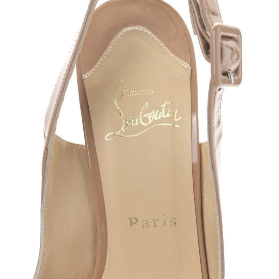 CHRISTIAN LOUBOUTIN Patent Cork Une Plume Sling 140 Wedge