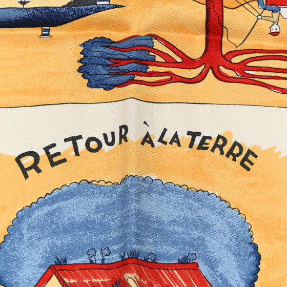 HERMES Silk Retour A La Terre Scarf 90 1437661 | FASHIONPHILE