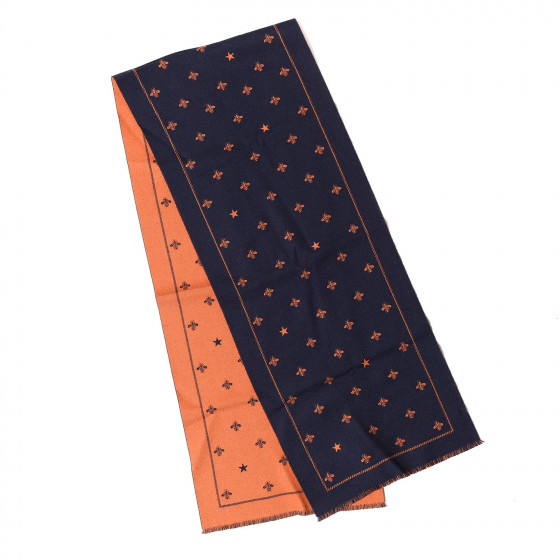 ☆人気☆【GUCCI】☆BEE STAR WOOL SCARF☆BURGUNDY + NAVY☆ GUCCI Star And Bee-jacquard Wool Scarf In Navy And Burgundy