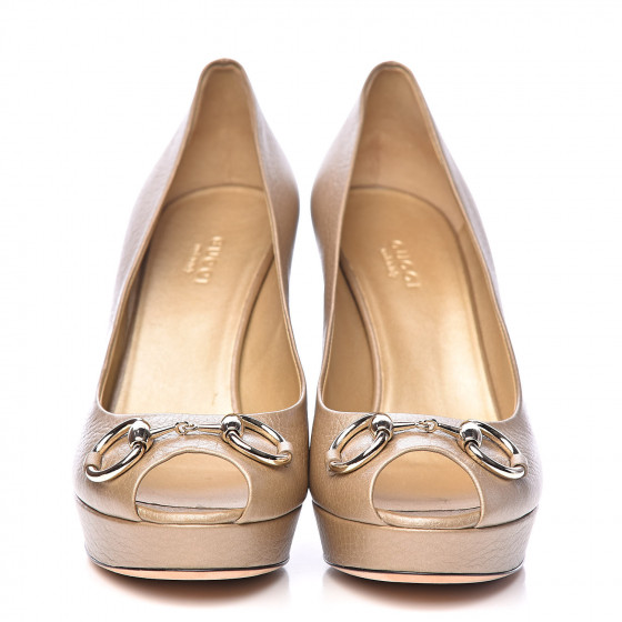 GUCCI ヒール GUCCI Metallic Soft Cellarius Calfskin Horsebit Platform