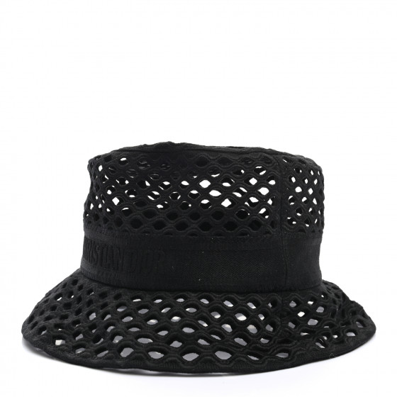 CHRISTIAN DIOR Mesh Small Brim Bucket Hat 57 Black