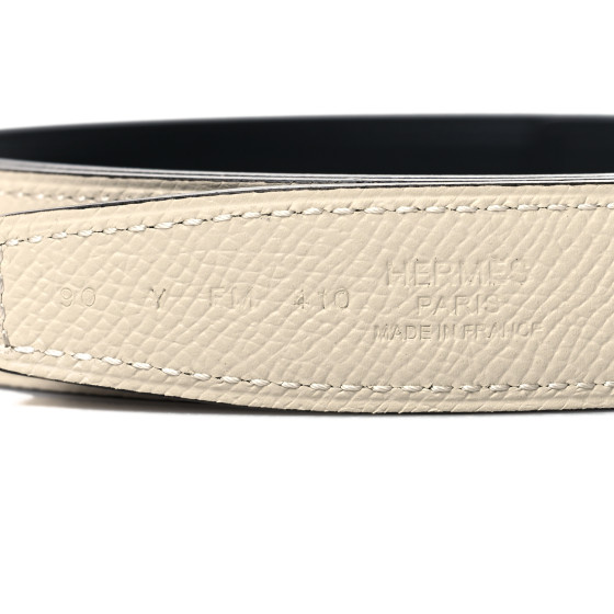 HERMES Swift Epsom 24mm Belt Strap 90 36 Black Craie 1281673