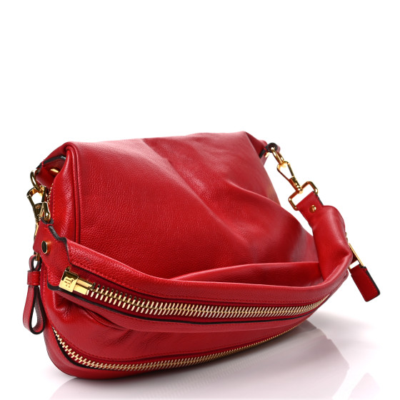 ショルダーバッグ・ポシェット TOM FORD FW25 Tom Ford Bags.. Red (L1886 TVE001X1R009) TOM FORD Pebbled Calfskin Large Jennifer Flame Red 1272094