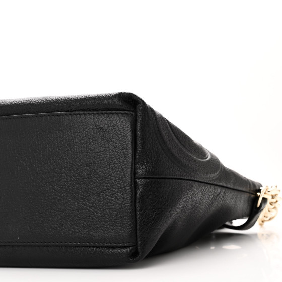 JIMMY CHOO Grainy Calfskin Juno Bucket Bag Black 1513494