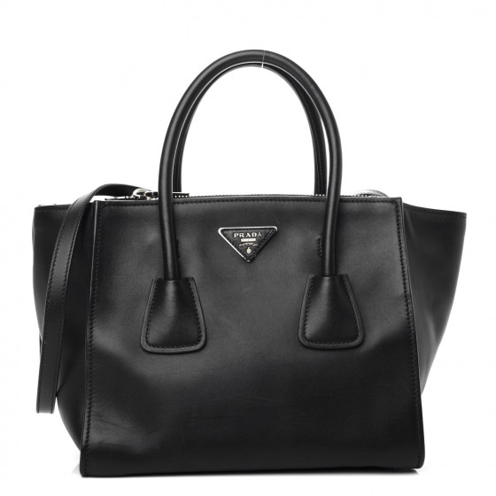 PRADA City Calf Twin Pocket Tote Black 731647 | FASHIONPHILE