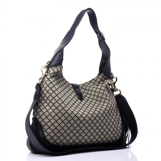 GUCCI Diamante Medium New Jackie Shoulder Bag Black 732907
