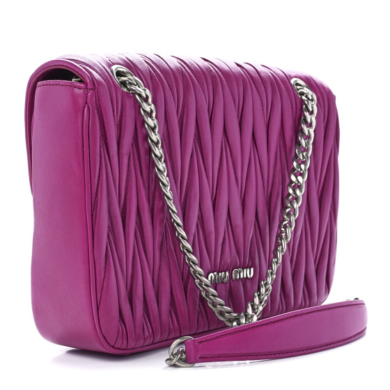 [nuuanu ] / ☆ Doppio Bag / Magenta MIU MIU Nappa Matelasse Chain Flap Shoulder Bag Dalia