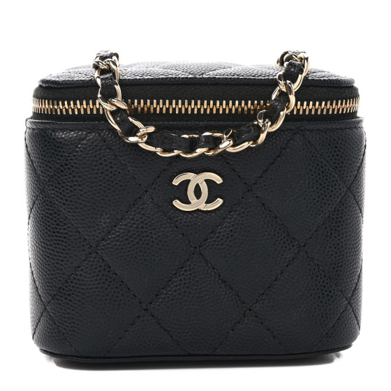 New in Box Authentic CHANEL Mini Vanity Case Bag Handbag Black