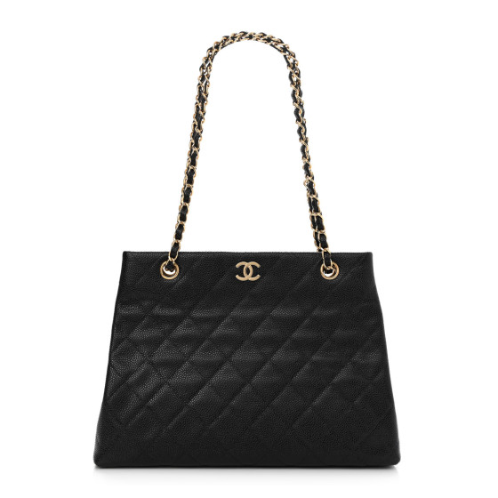 CHANEL Caviar Quilted Shoulder Bag Black 1237261 FASHIONPHILE