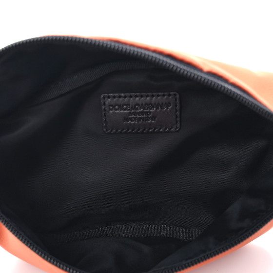 【送料&関税込】Dolce & Gabbana Nylon Belt Bag Small nylon belt bag with rubberized logo in Black for Men