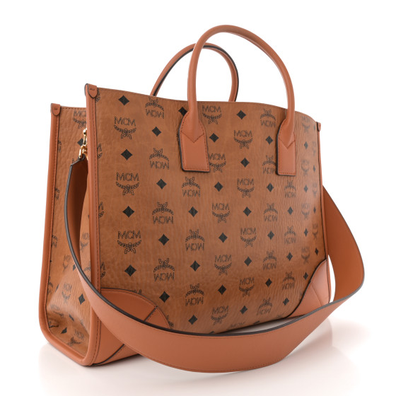 MCM Visetos Large Munchen Tote Cognac 1727392 | FASHIONPHILE