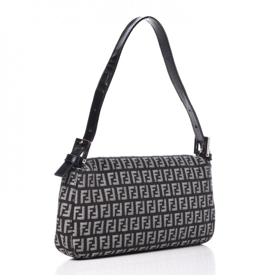 FENDI Zucchino Baguette Black 327360 | FASHIONPHILE