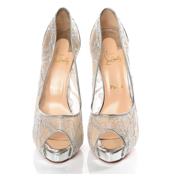 CHRISTIAN LOUBOUTIN Rete Dentelle Lurex Very Lace 120 Pumps
