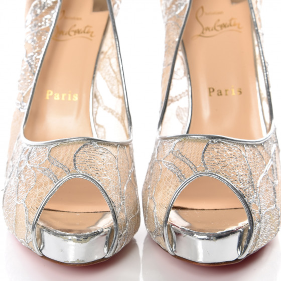 Christian Louboutin Very Lace 120mm 希少 CHRISTIAN LOUBOUTIN Rete Dentelle Lurex Very Lace 120 Pumps