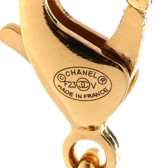 CHANEL Crystal Chain Link CC Choker Necklace Gold 1412641