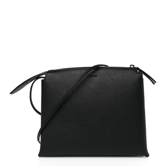 THE ROW Grained Calfskin Mini Nu Twin Bag Black