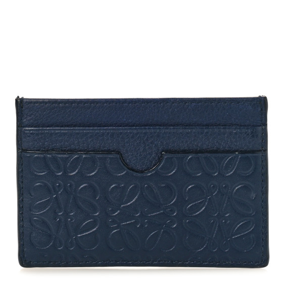 カードケース★LOEWE★日本未入荷 Kartenetui ANAGRAM DARK BLUE LOEWE Calfskin Embossed Anagram Cardholder Navy Blue 1411081