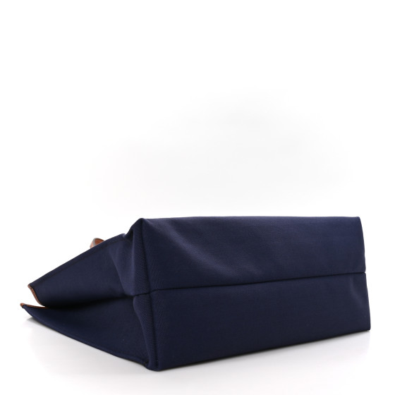 SALVATORE FERRAGAMO Canvas 1927 Signature Tote Navy Brown