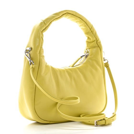 【関税込み】PRADA Soft mini padded nappa hobo bag2色 PRADA Nappa Soft Padded Mini Bag Cedro 1527894 | FASHIONPHILE