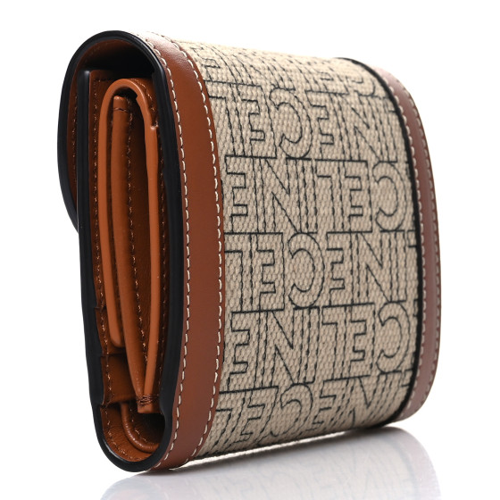 【国内発送】SMALL WALLET TRIOMPHE IN TEXTILE AND CALFSKIN CELINE Textile Calfskin All Over Print Small Triomphe Wallet