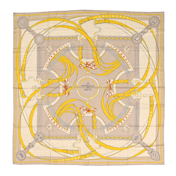 【上品★】HERMES カシシル 140 La Promenade du Matin Bandana La Promenade du Matin Bandana double face scarf 140 | Hermès
