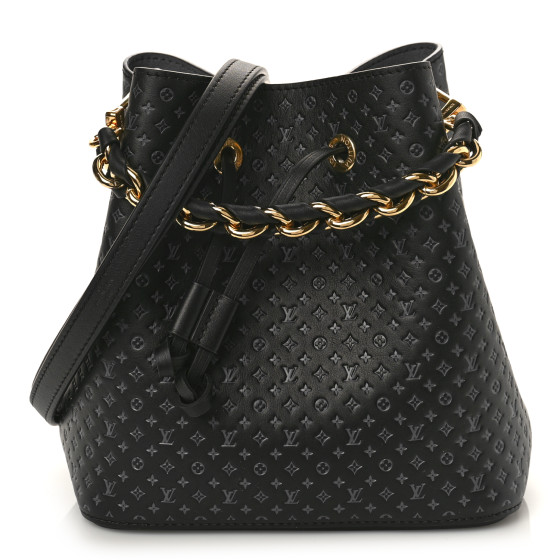 LOUIS VUITTON Calfskin Nanogram Embossed Neonoe BB Black