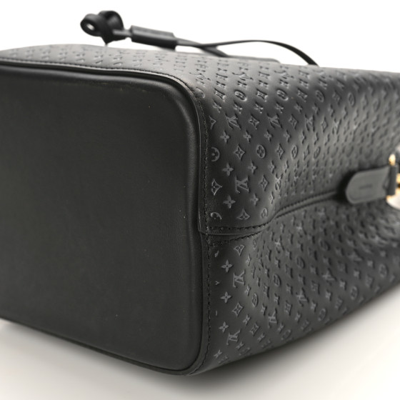 LOUIS VUITTON Calfskin Nanogram Embossed Neonoe BB Black