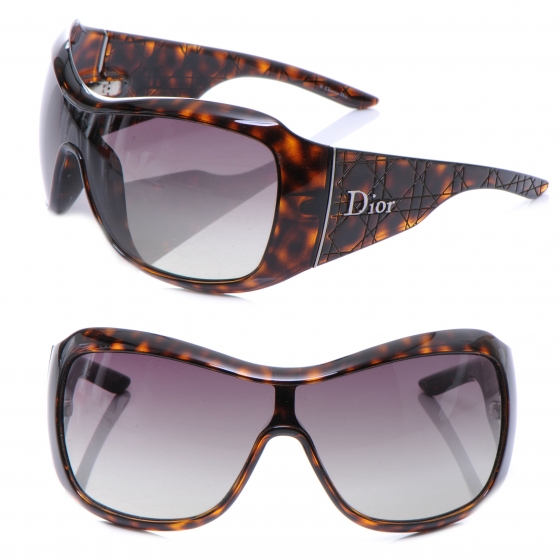 CHRISTIAN DIOR Tortoise Shell Cannage 1 Quilted Sunglasses