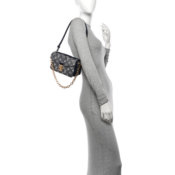 LOUIS VUITTON Monoglam Pochette Metis East West Blue 1646341