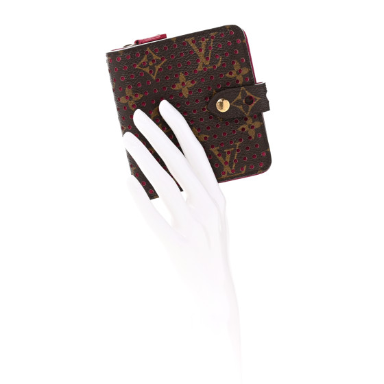 LOUIS VUITTON Monogram Perforated Compact Zipped Wallet