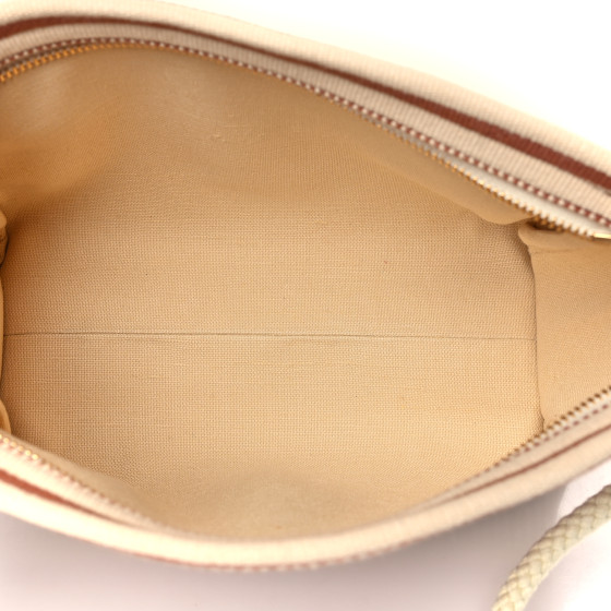 CELINE Textile Striped Logo Thais Pouch Sienna 1645234