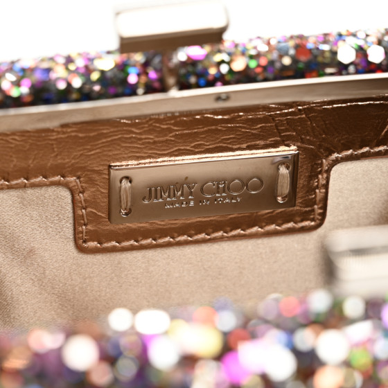 【Jimmy Choo】CHERI CLUTCH  COARSE GLITTER クラッチバッグ JIMMY CHOO Coarse Glitter Kiss Lock Clutch Bubblegum Mix