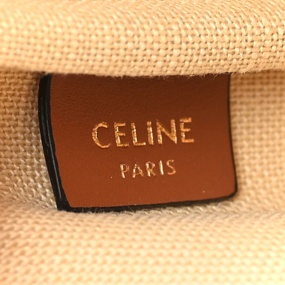 CELINE ストライプ柄テキスタイルのタイポーチ CELINE Textile Striped Logo Thais Pouch Sienna 1645234