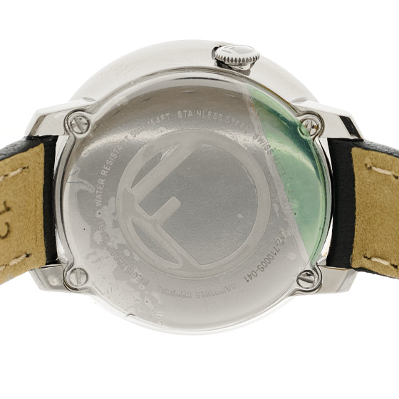 【FENDI】Run Away レザー ウォッチ ブラック文字盤 28mm FENDI Stainless Steel Calfskin 28mm Run Away Quartz Watch