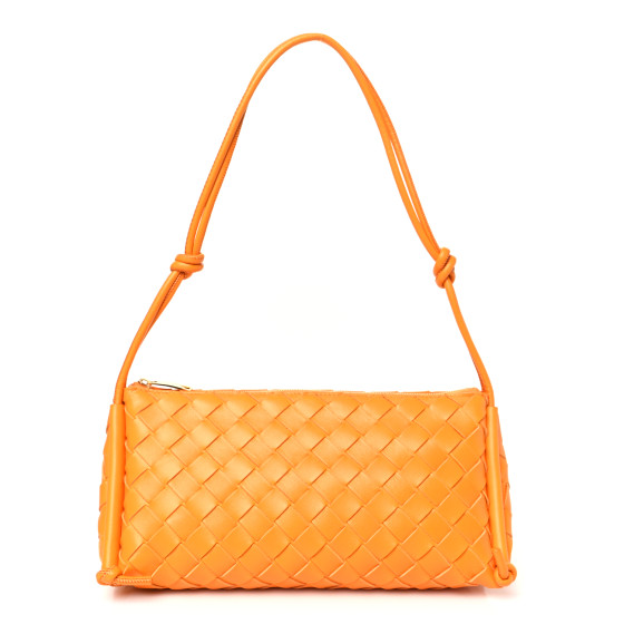 BOTTEGA VENETA Nappa Intrecciato Pouch On Strap Tangerine