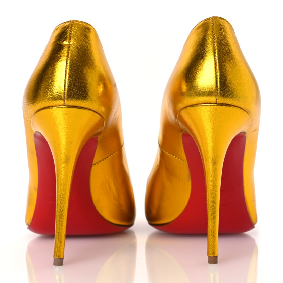 CHRISTIAN LOUBOUTIN Metallic Crinkled Calfskin 100 Pumps