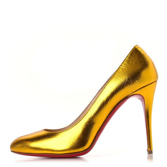 Christian Louboutin Gold Leather Stiletto Sandals Wrap Lace