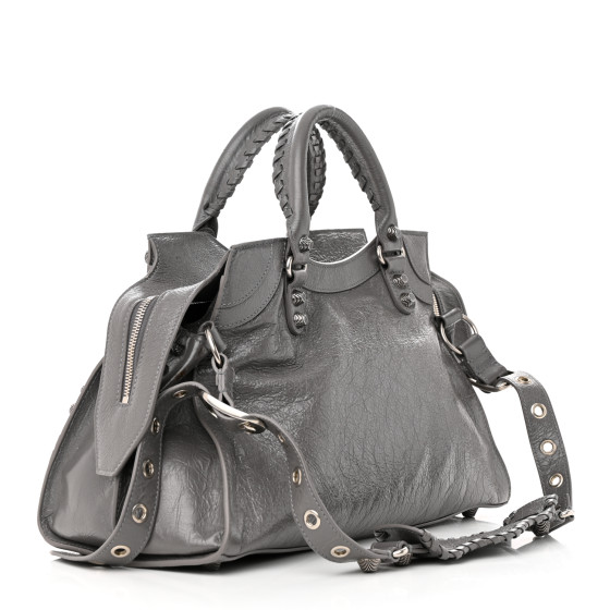 BALENCIAGA Agneau Arena Neo Cagole City Handbag Dark Grey