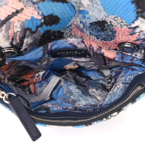 CHANEL Canvas Sequin Print Quilted Waist Bag Multicolor