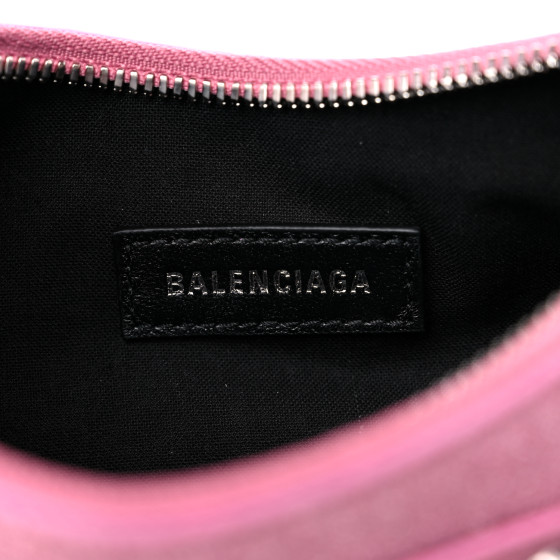 BALENCIAGA Sparkling Fabric Le Cagole Shoulder Bag XS Sweet