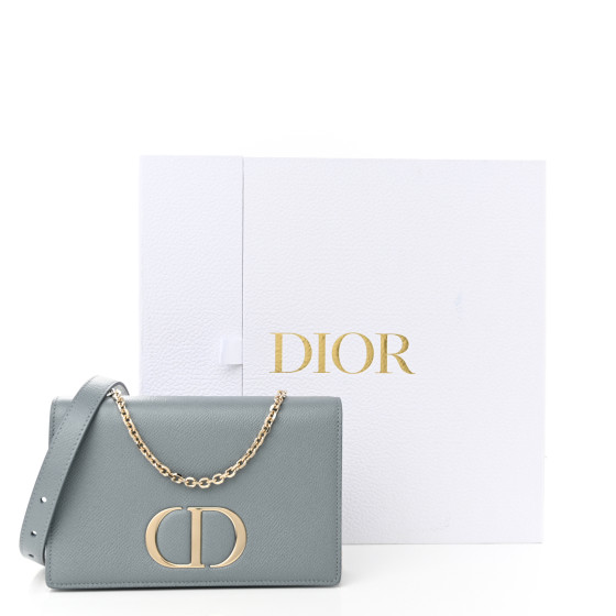 CHRISTIAN DIOR Calfskin 30 Montaigne 2 in 1 Pouch Cloud Blue