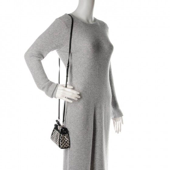 FENDI 　♡I♡ FF Squared Compact Bag Leather Black | Fendi