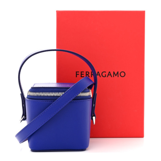 SALVATORE FERRAGAMO Calfskin Micro Vanity Bag Lapis Lazuli