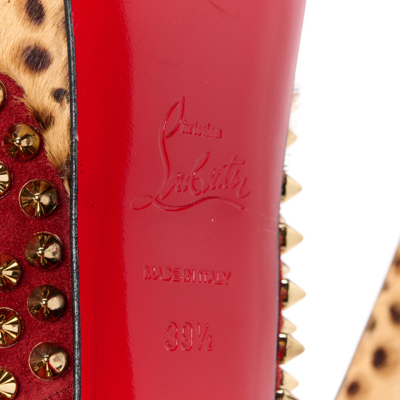Christian Louboutin ヒョウ柄 ハイヒール　35 CHRISTIAN LOUBOUTIN Veau Velours Calf Hair Leopard Lady Peep