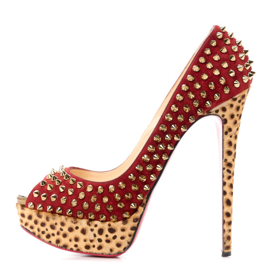CHRISTIAN LOUBOUTIN Veau Velours Calf Hair Leopard Lady Peep
