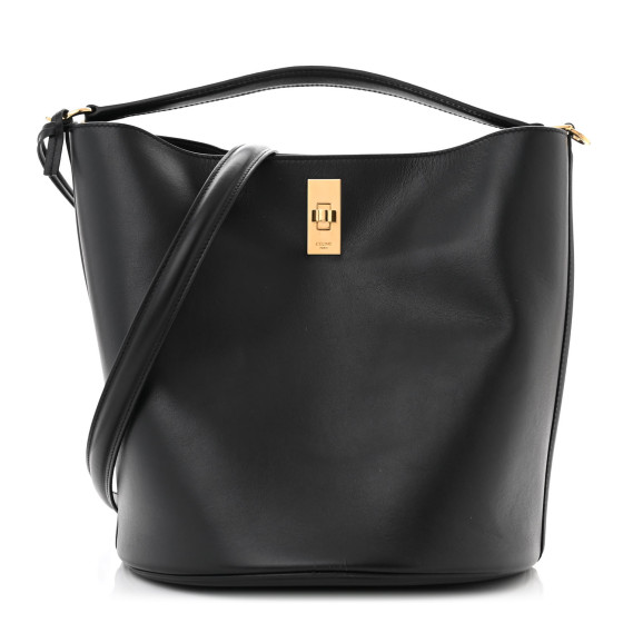 CELINE Smooth Calfskin Bucket 16 Bag Black 1492215