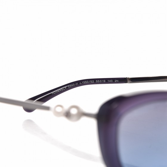 CHANEL Acetate Pearl Cat Eye Sunglasses 5340-H Blue 270695
