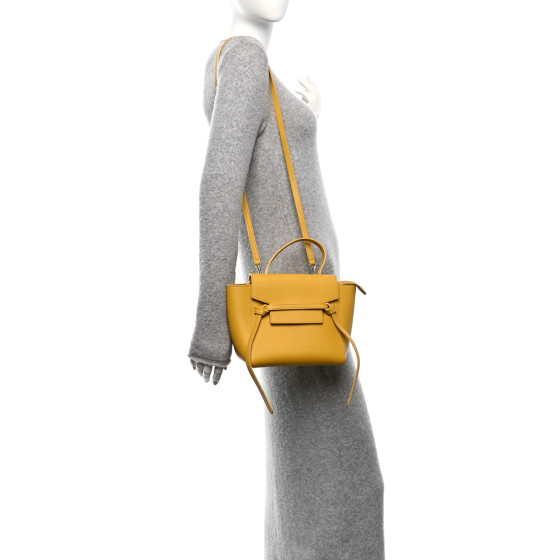 CELINE Grained Calfskin Nano Belt Bag Sunflower