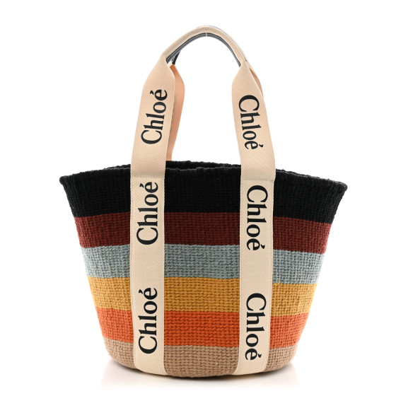 CHLOE X MIFUKO Woven Large Woody Basket Tote Multicolor