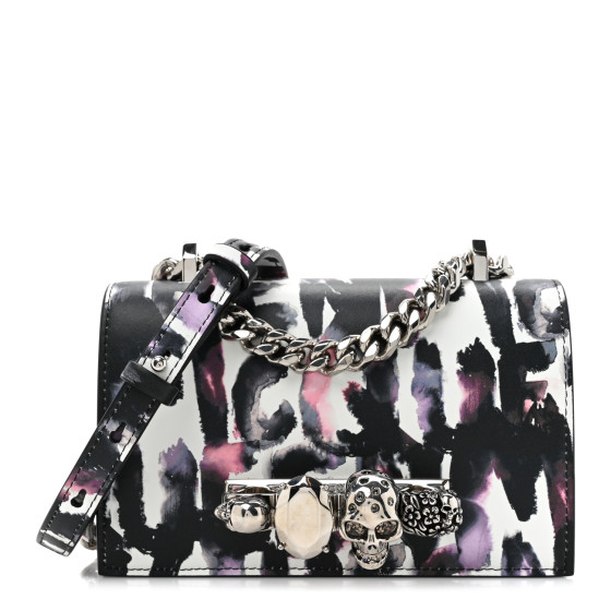 ALEXANDER MCQUEEN Nappa Grafitti Mini Jeweled Knuckle